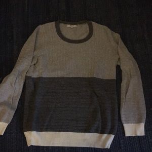 Madewell Grey Colorblock Pullover Sweater